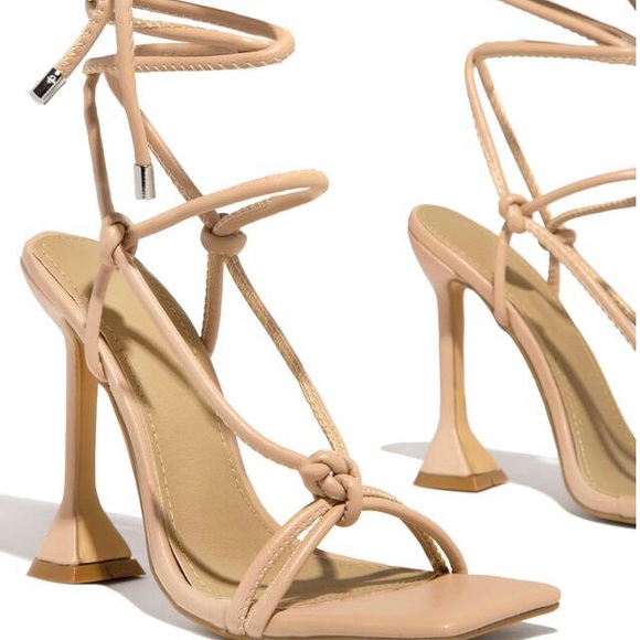 New Nude Lace Up Heels - Picture 6 of 12
